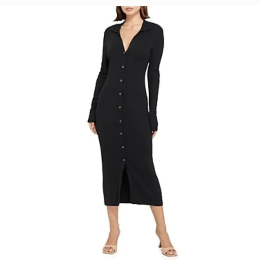 Sanctuary Ribbed Button Down Dress - Picture 1 of 6